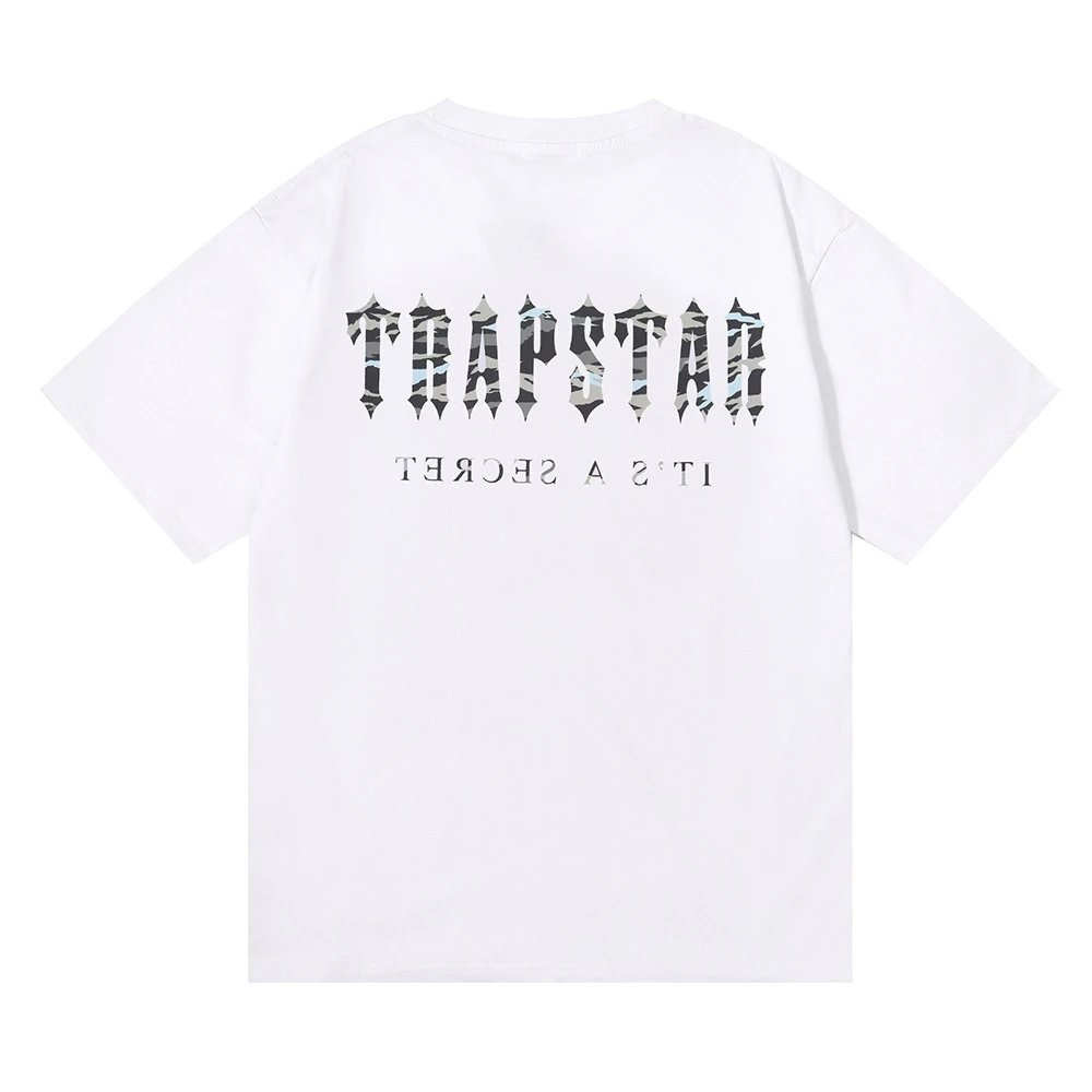 Trapstar Camo Logo Streetwear Tee White/Black