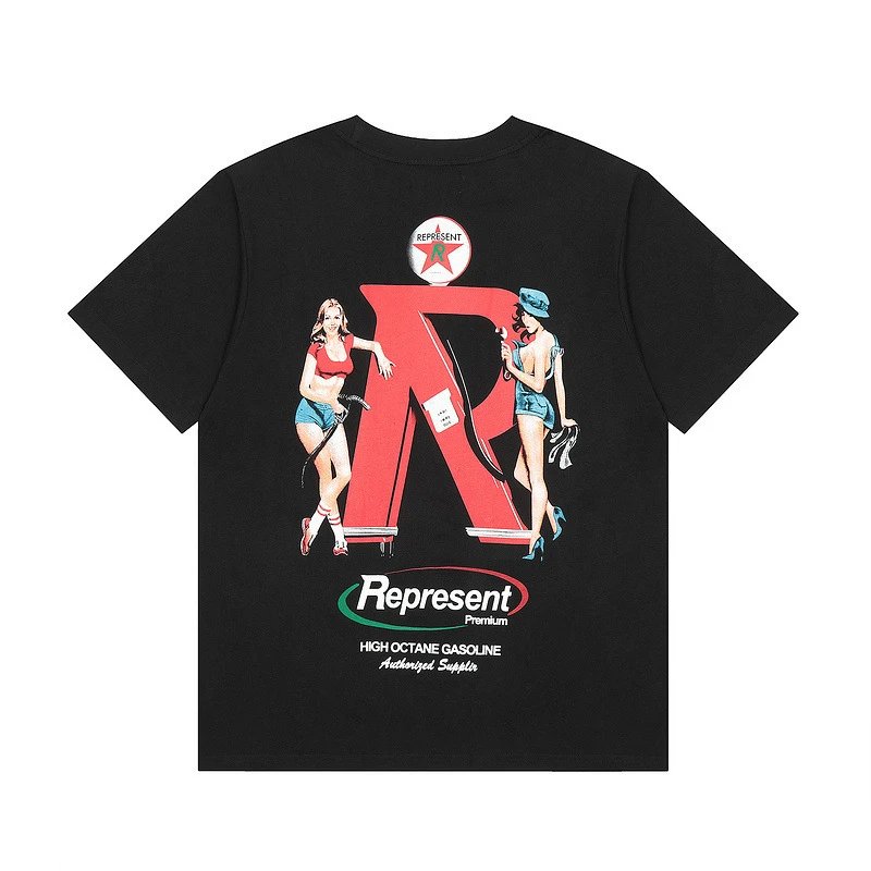 Represent R Graphic Print Streetwear T-Shirt Multicolor