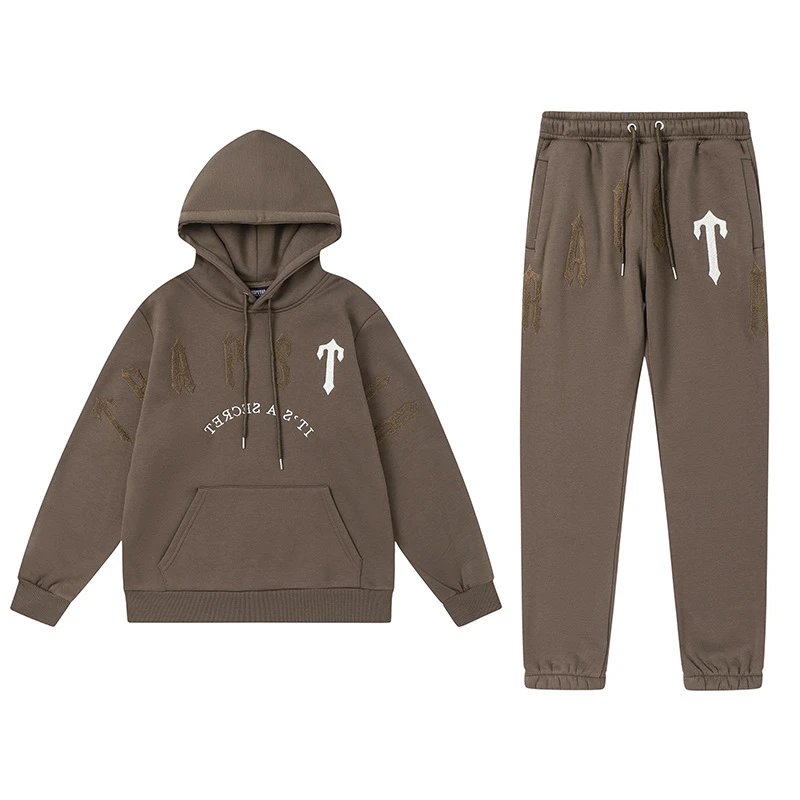 Trapstar Relaxed Hoodie & Joggers Set Coffee