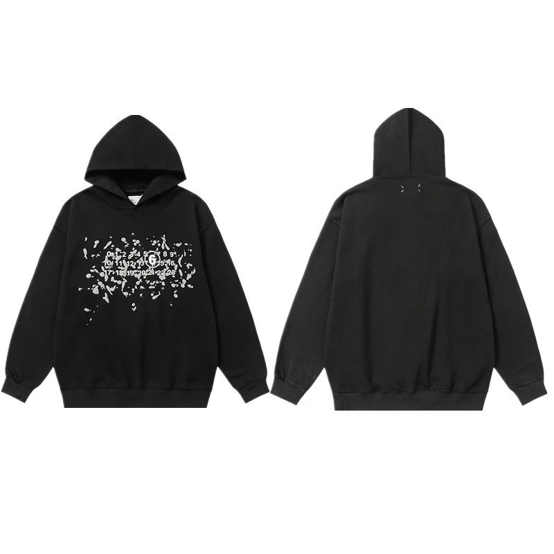 Maison Margiela Numbers Logo Hoodie Black/White