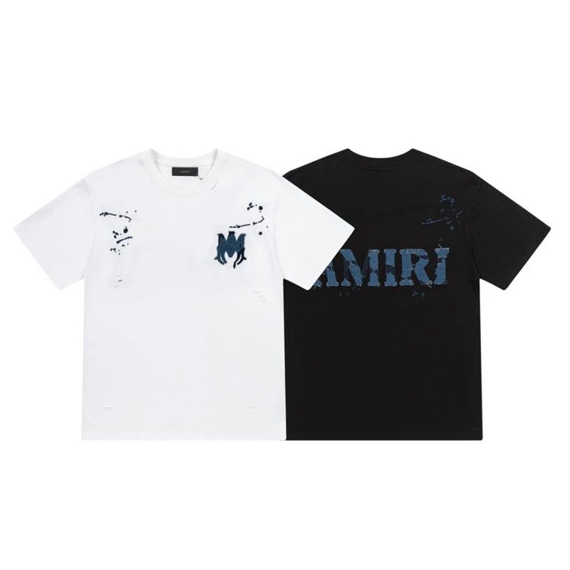 Amiri Distressed Logo Print T-Shirt Multicolor