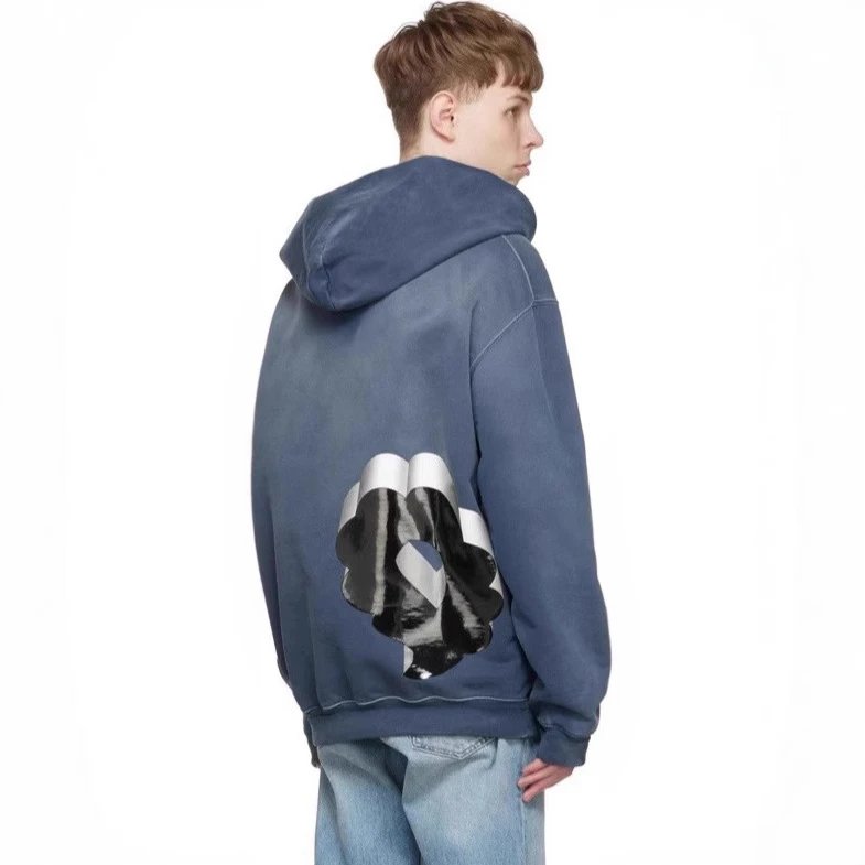 MM6 Maison Margiela Gradient Flower Hoodie Navy Blue