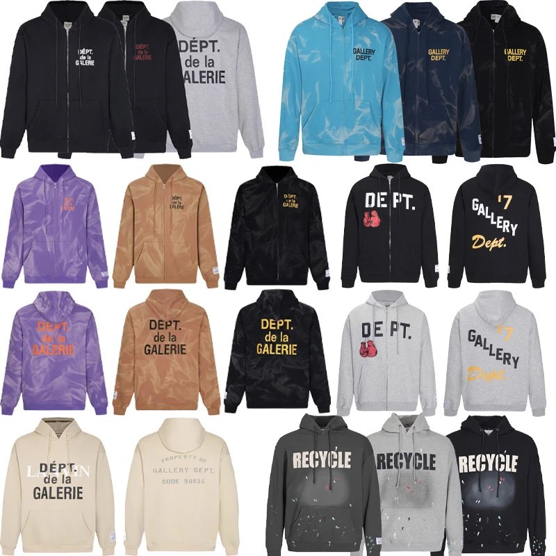 Gallery Dept Vintage Wash Zip-Up Hoodie Multicolor