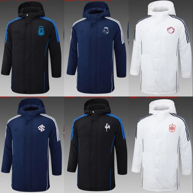 Football Team Long Hooded Puffer Jacket Multicolor