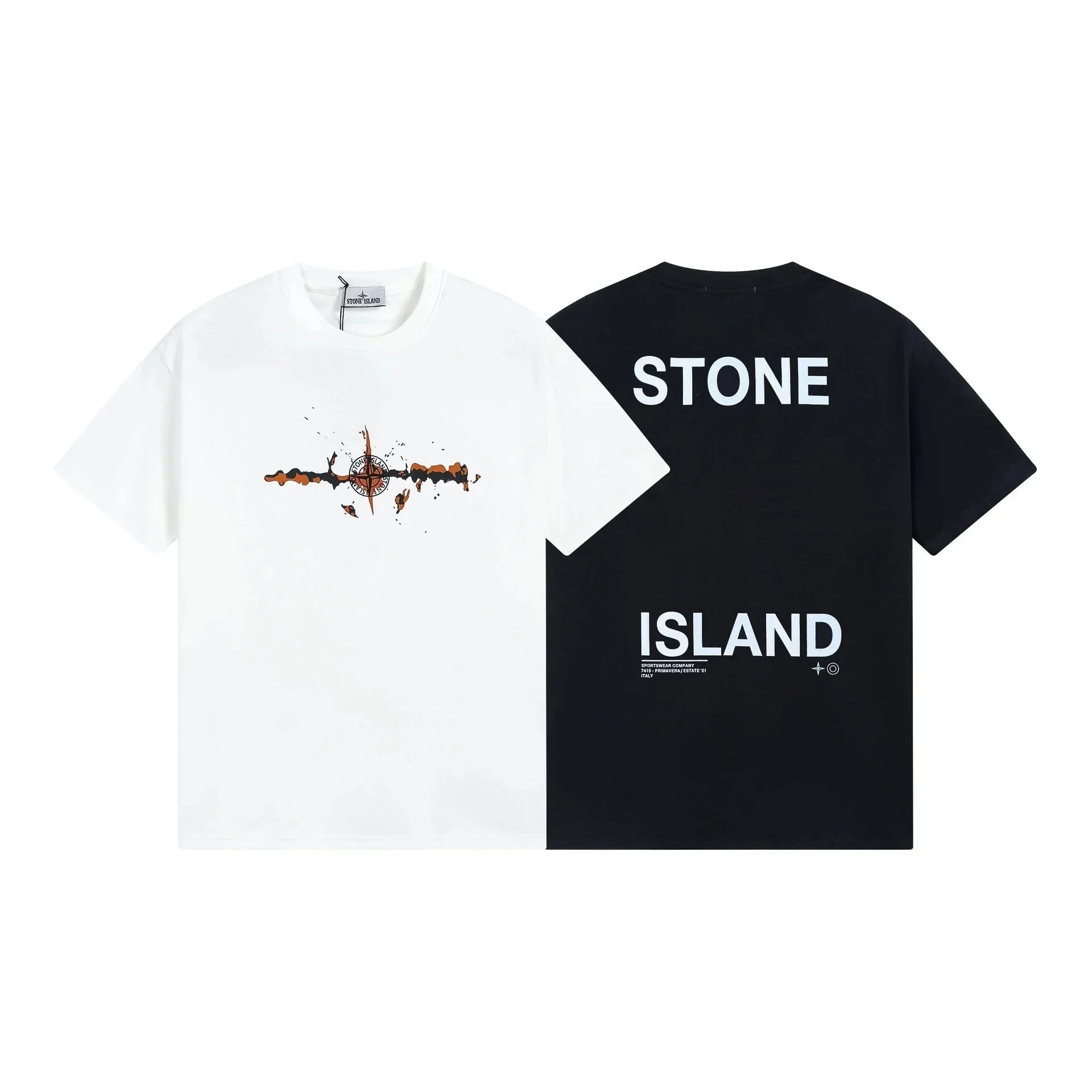 Summer Compass Front and Back Print Short Sleeve T-Shirt for Men and Women Couple WhatsApp+86 159 8088 5450