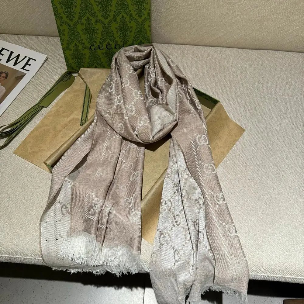 Gucci Scarves GG monogram fringed scarf image 10