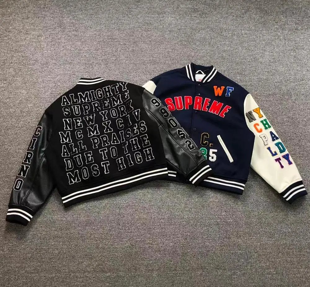 Supreme printed varsity jacket — W2CFinds curated find