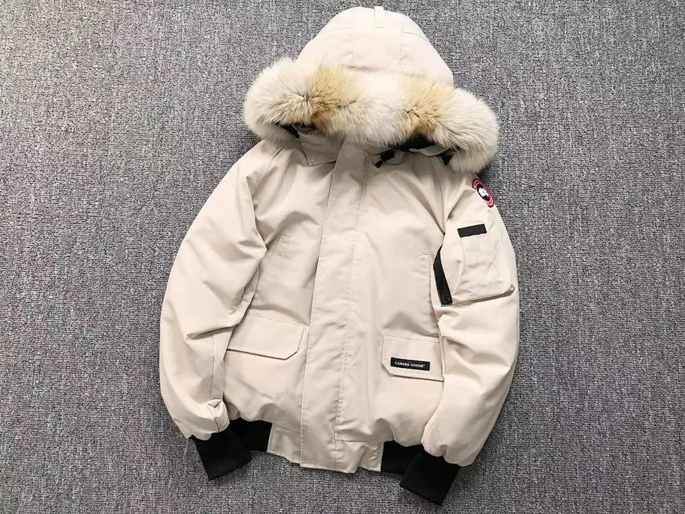 Canada Goose Down Jackets Fur-Trim Hooded Bomber Jacket — Style 6