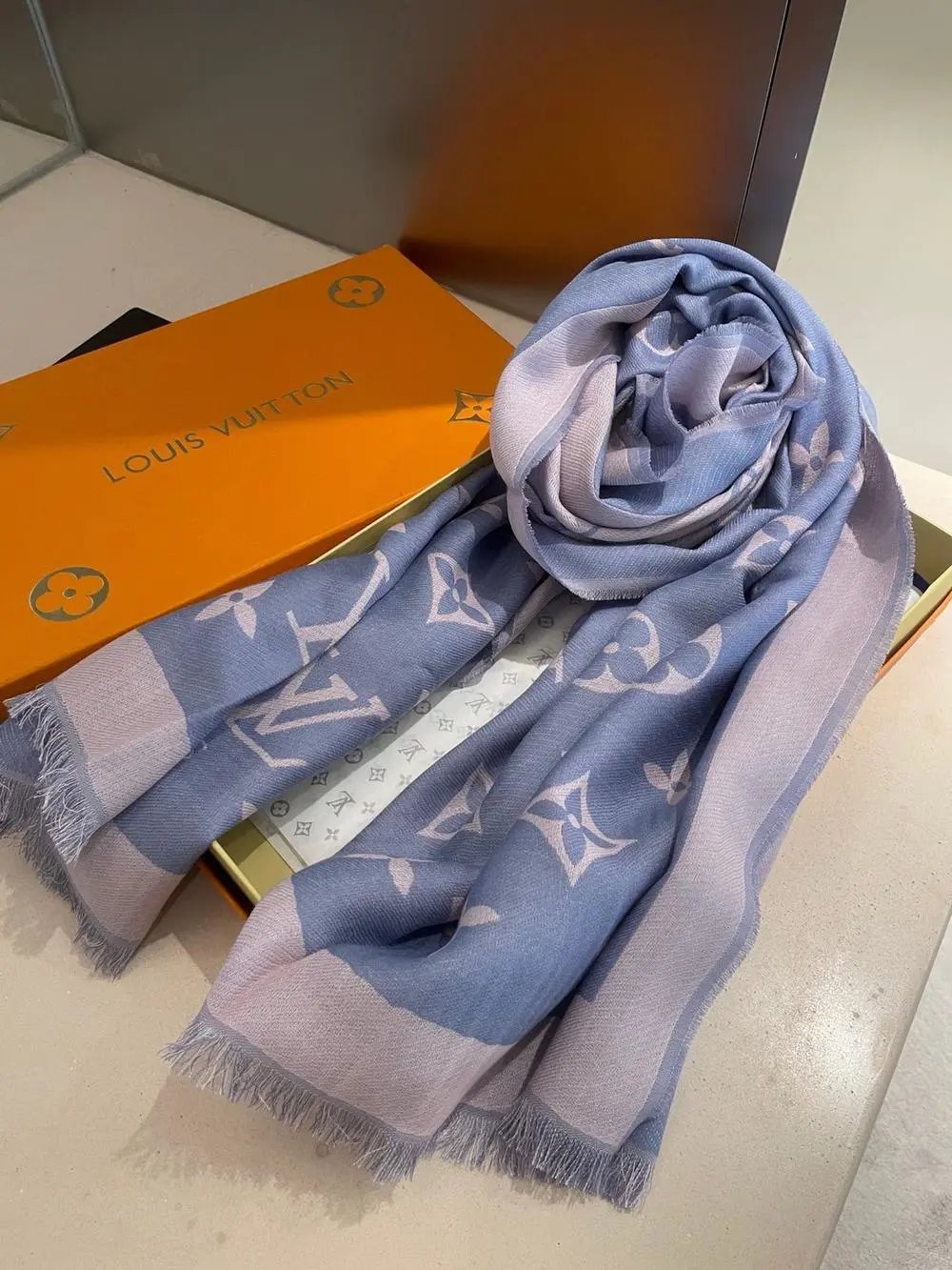 Louis Vuitton Scarves Monogram fringe scarf image 3
