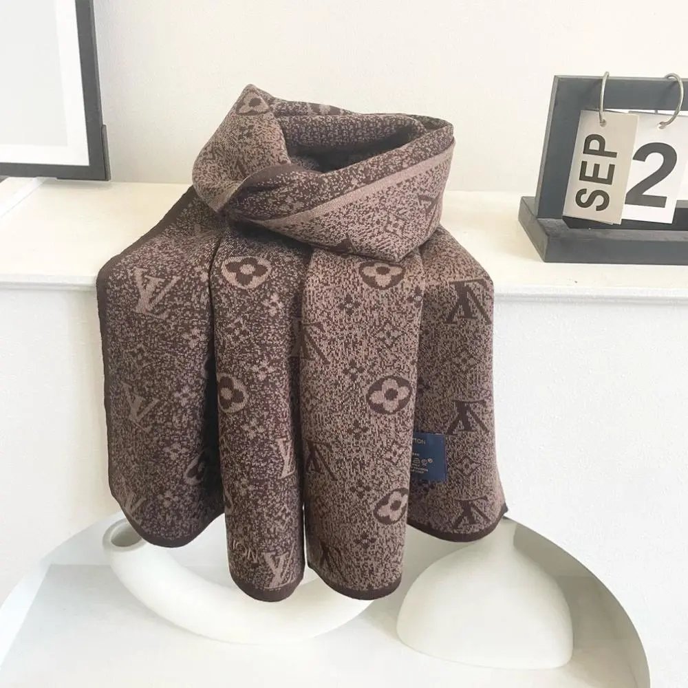 Louis Vuitton Scarves Monogram and checkered fringed scarf image 6