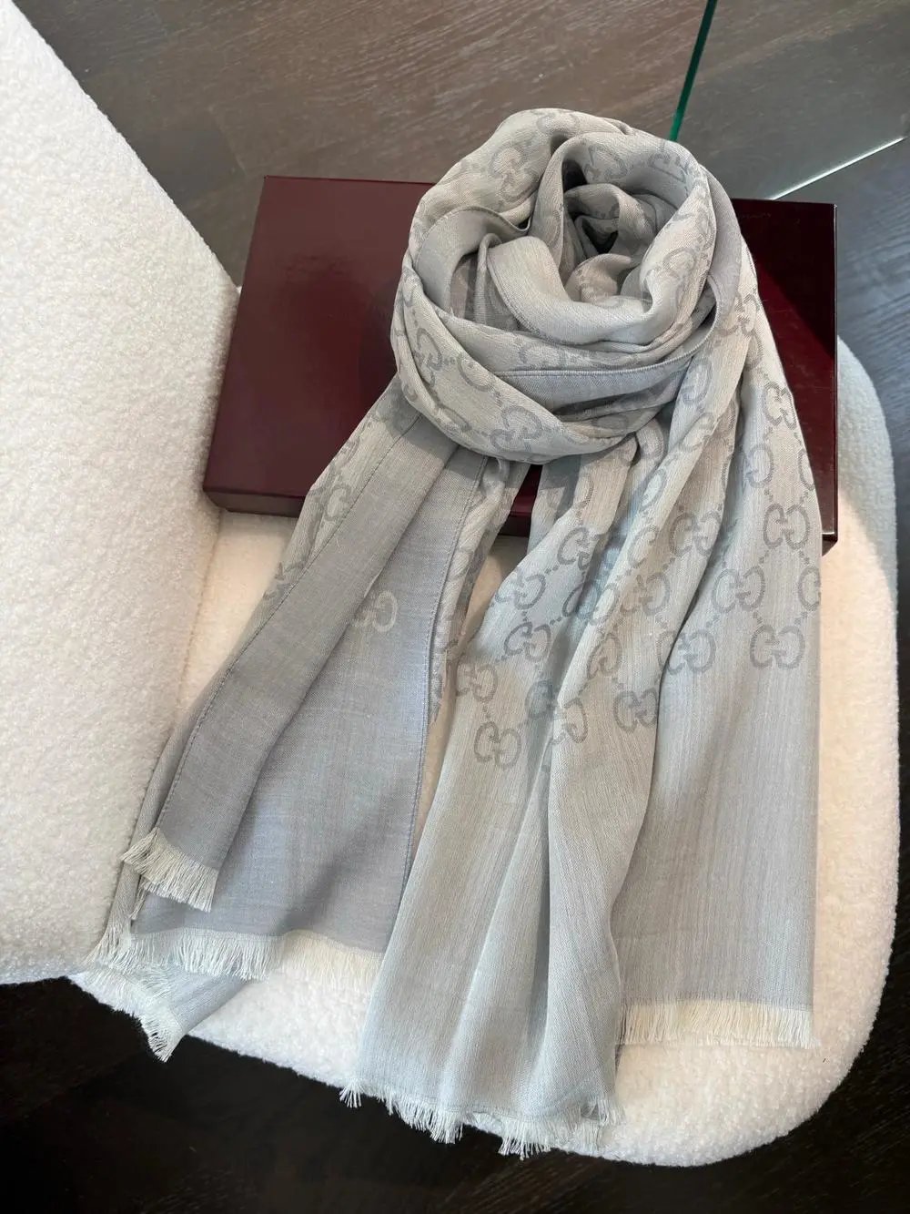 Gucci Scarves GG Monogram Fringed Scarf image 8