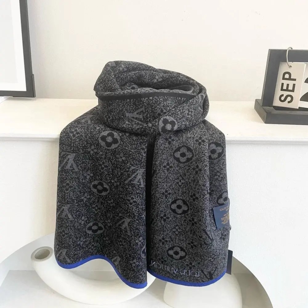 Louis Vuitton Scarves Monogram and checkered fringed scarf image 8