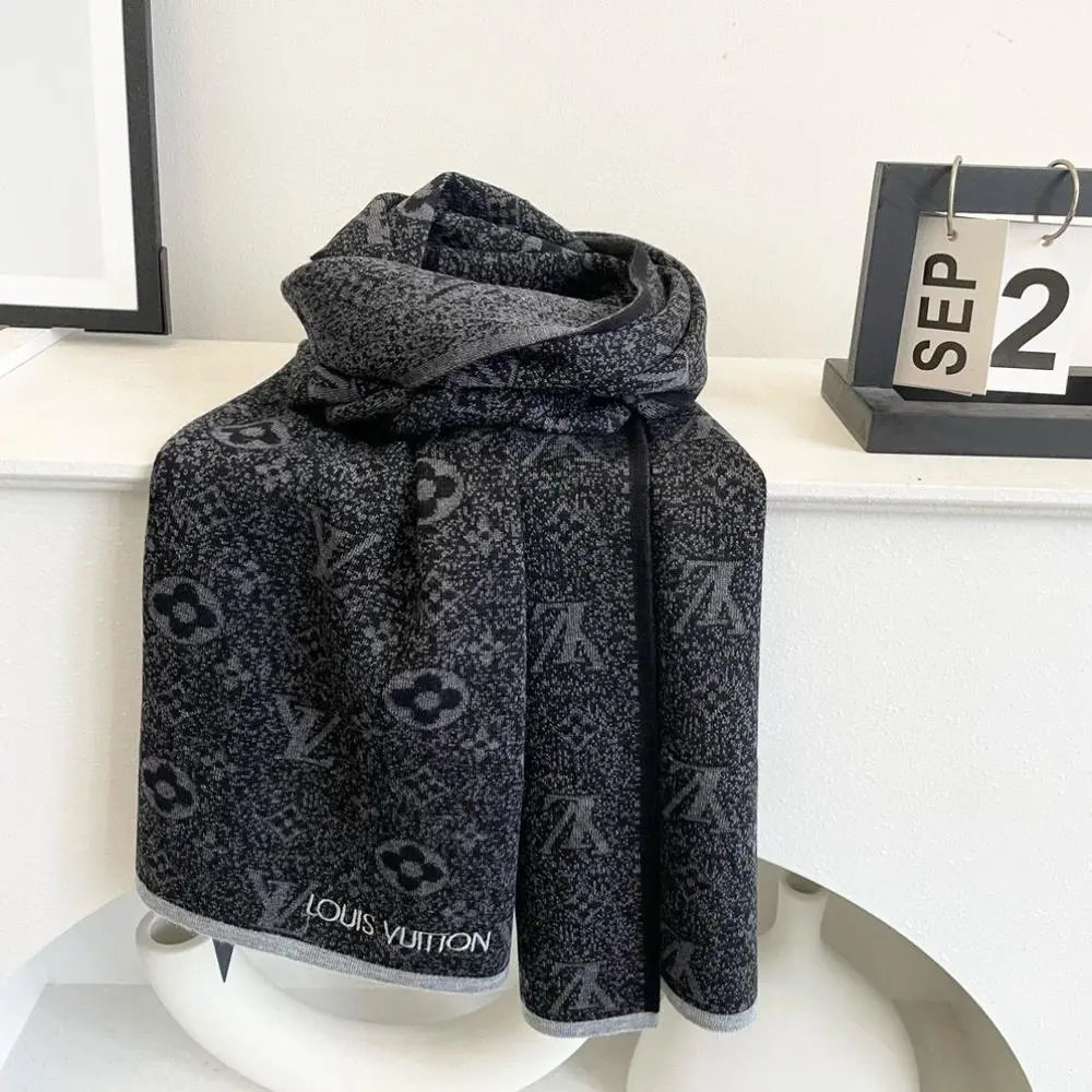 Louis Vuitton Scarves Monogram and checkered fringed scarf image 7