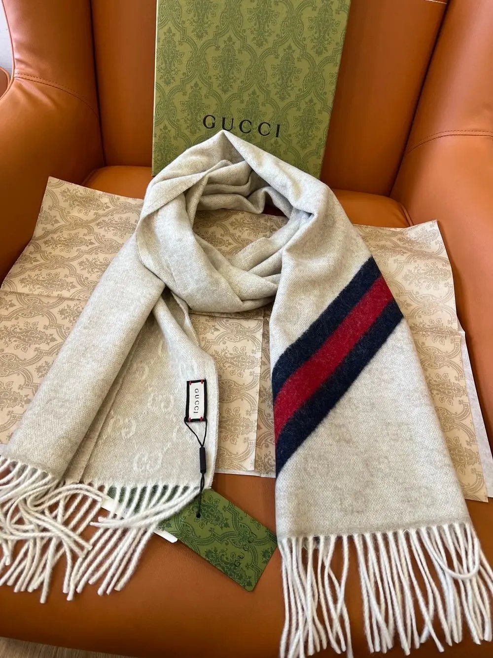 Gucci Scarves Fringed GG-pattern scarf image 9