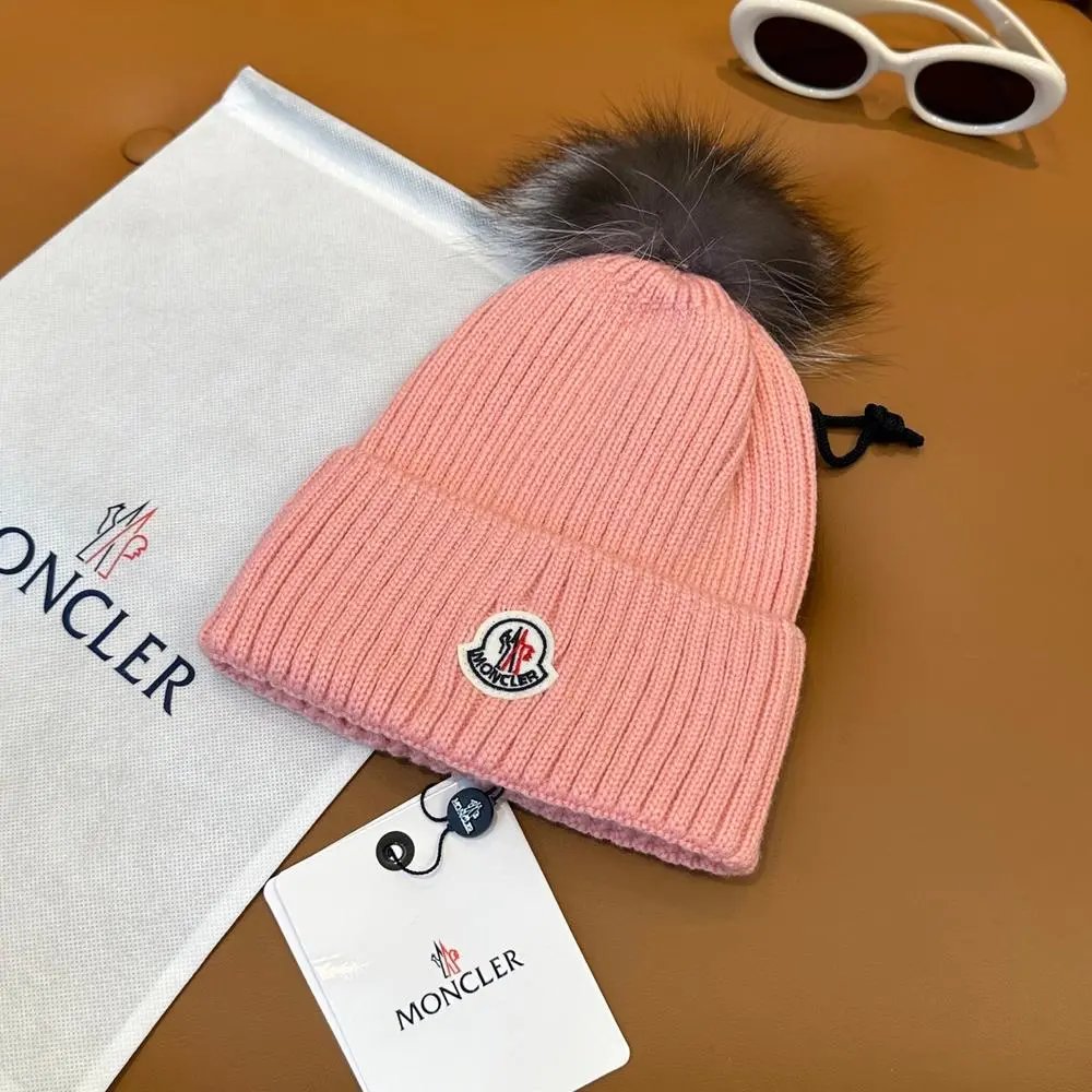 Moncler Hats Rib-knit cuffed beanie with logo patch image 4