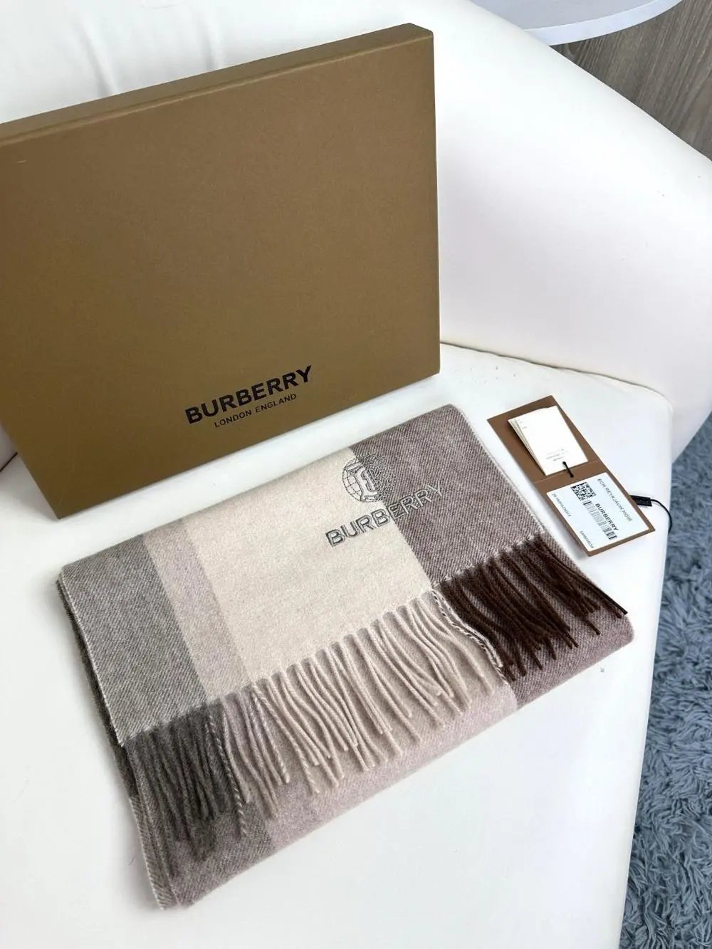 Burberry Scarves Fringed plaid scarf image 8