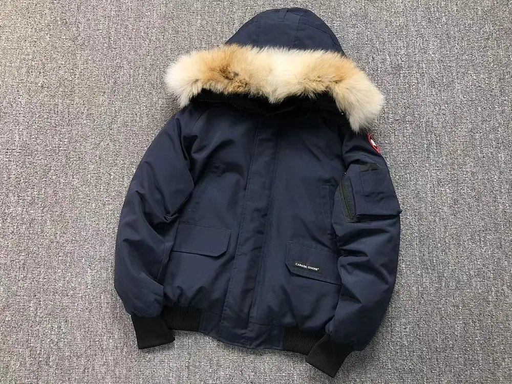 Canada Goose Down Jackets Fur-Trim Hooded Bomber Jacket — Style 5