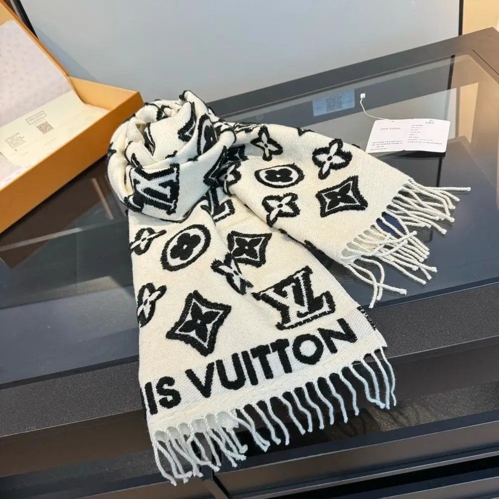 Louis Vuitton Scarves Monogram fringe scarf image 4
