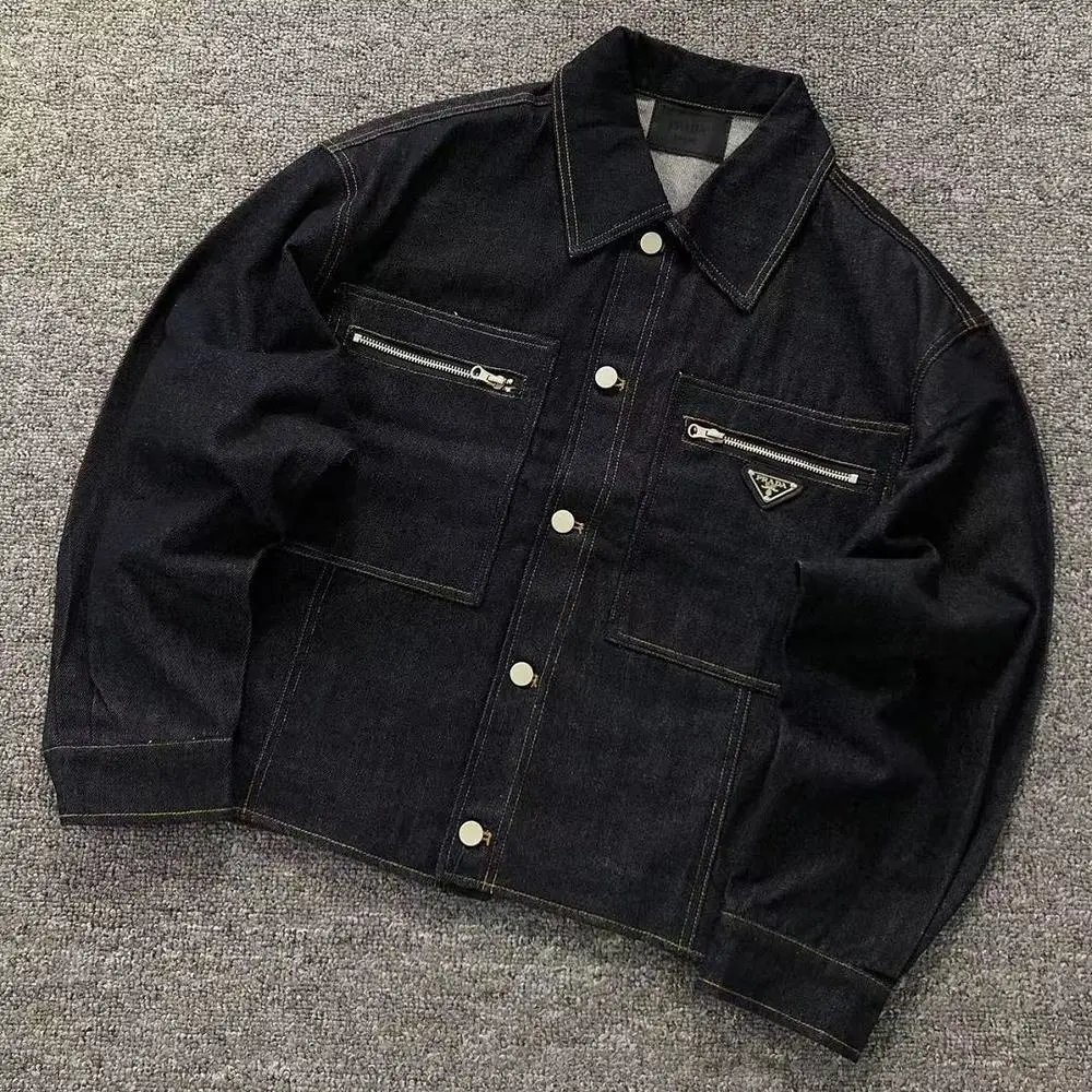 Prada triangle logo denim jacket — W2CFinds curated find