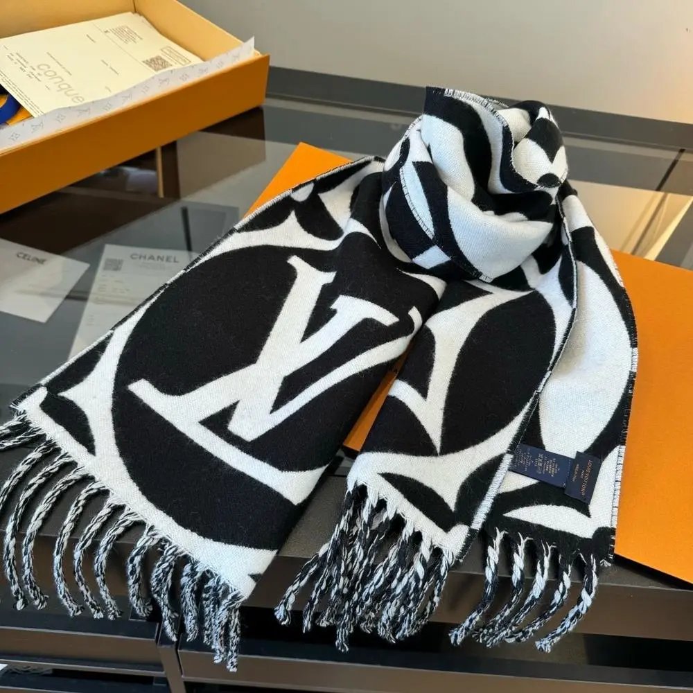Louis Vuitton Scarves Monogram fringe scarf image 9