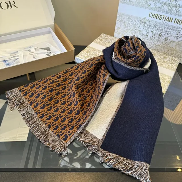 Dior Scarves Fringed logo-pattern product detail image 4