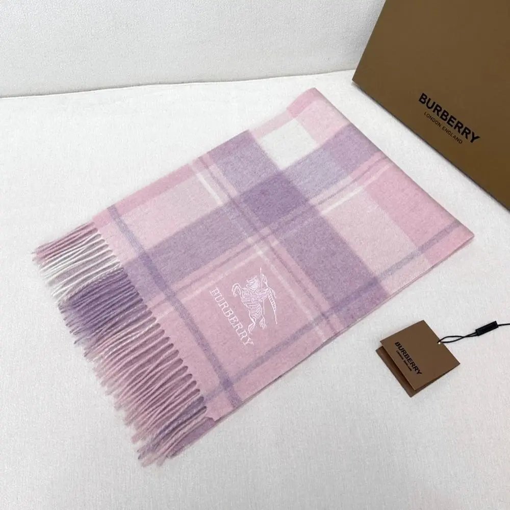 Burberry Scarves Fringed plaid scarf image 4