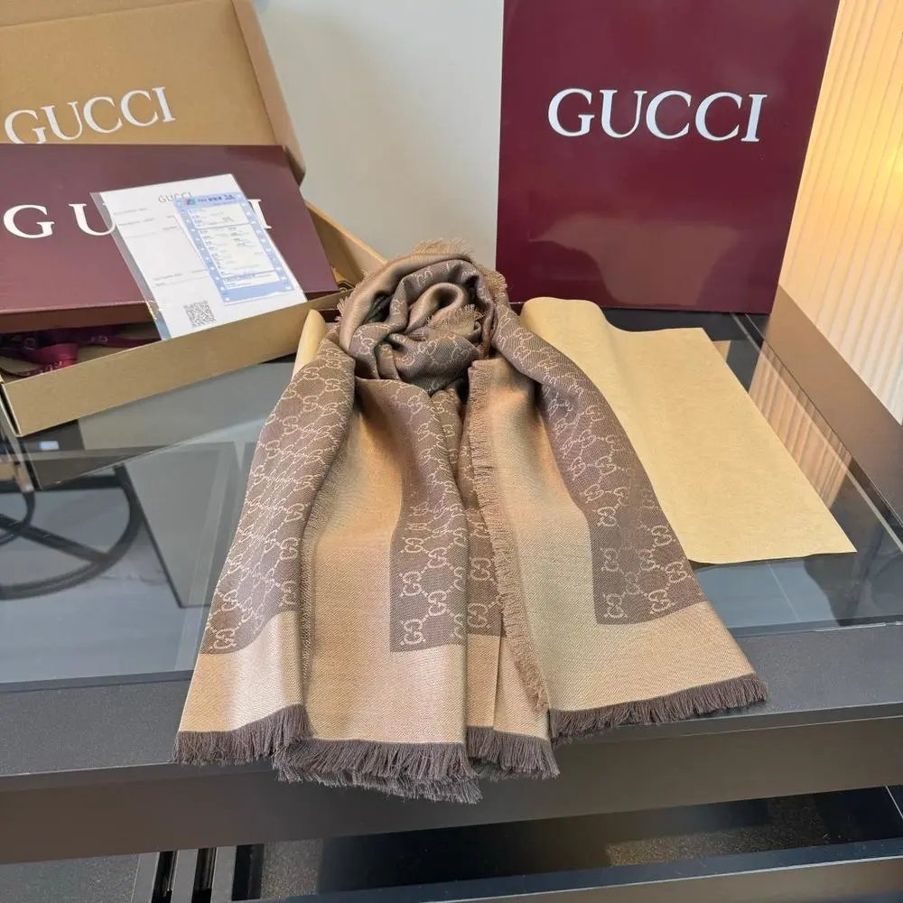 Gucci Scarves GG Monogram Fringed Scarf image 9