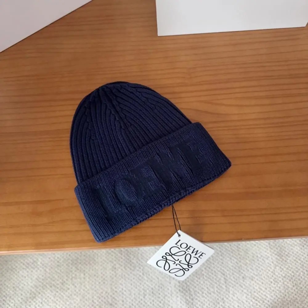 Loewe Hats Ribbed knit logo beanie image 4