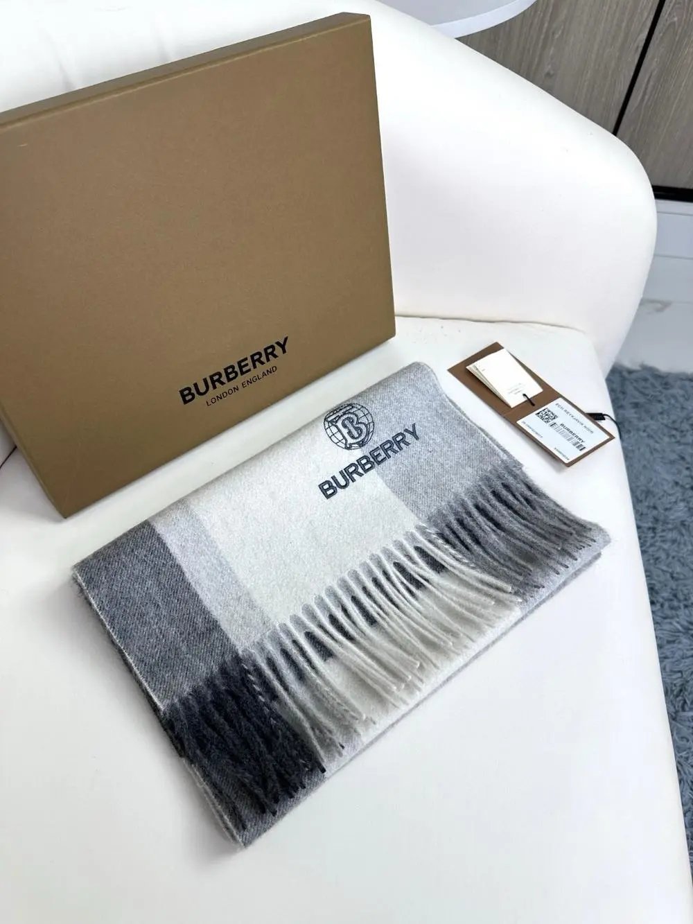 Burberry Scarves Fringed plaid scarf image 9