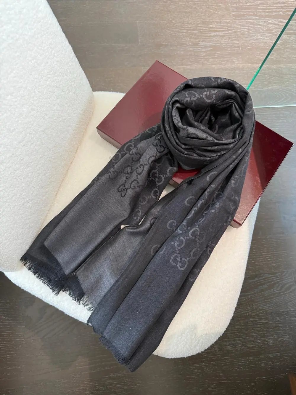 Gucci Scarves GG Monogram Fringed Scarf image 5