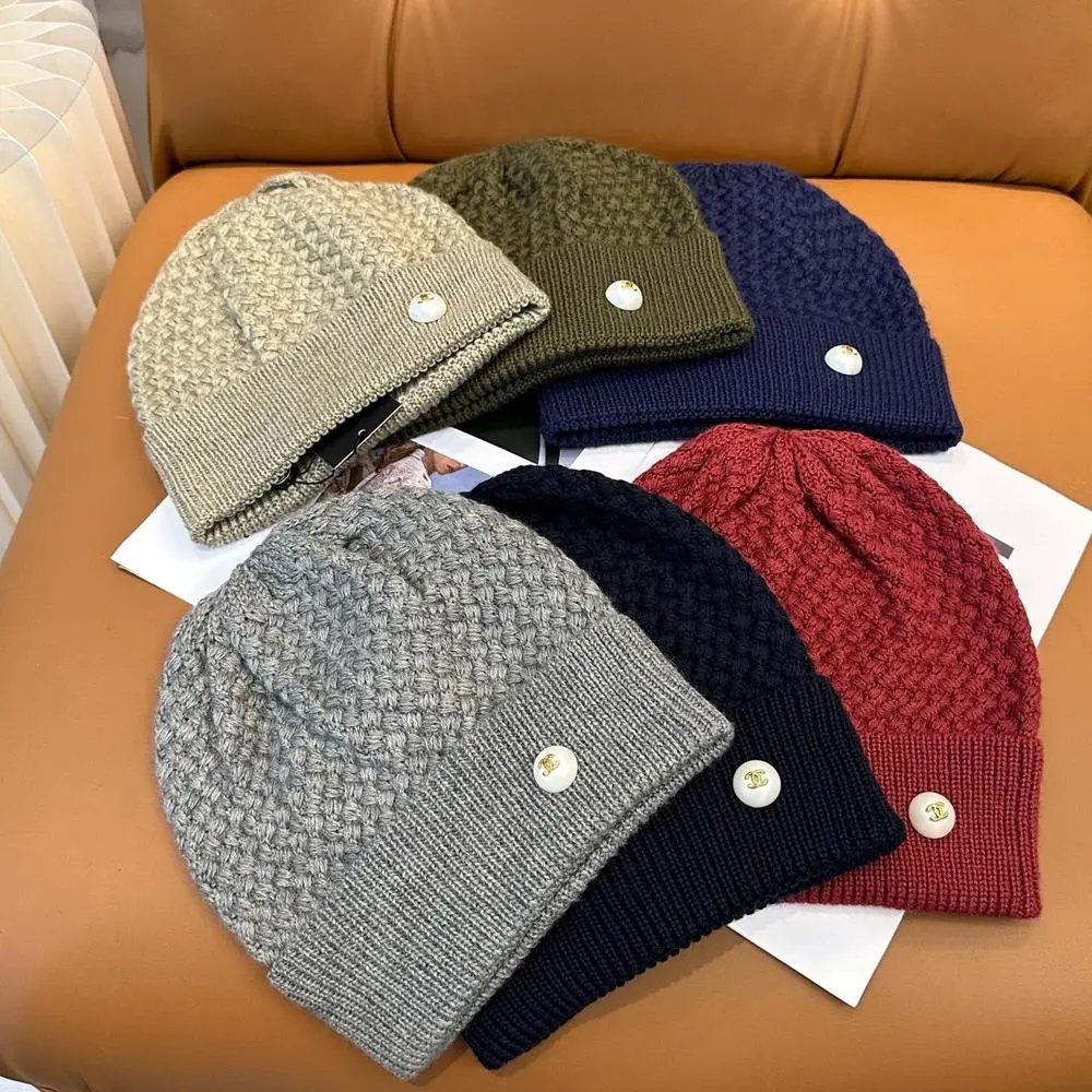 Chanel Hats Knitted cuff beanie with logo button image 2