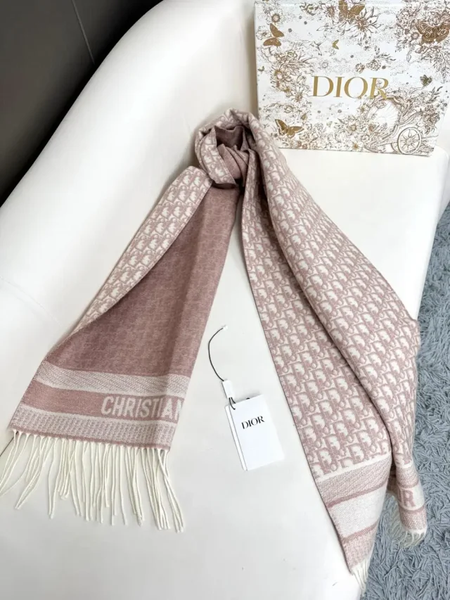 Dior Scarves Fringed logo-pattern product detail image 9