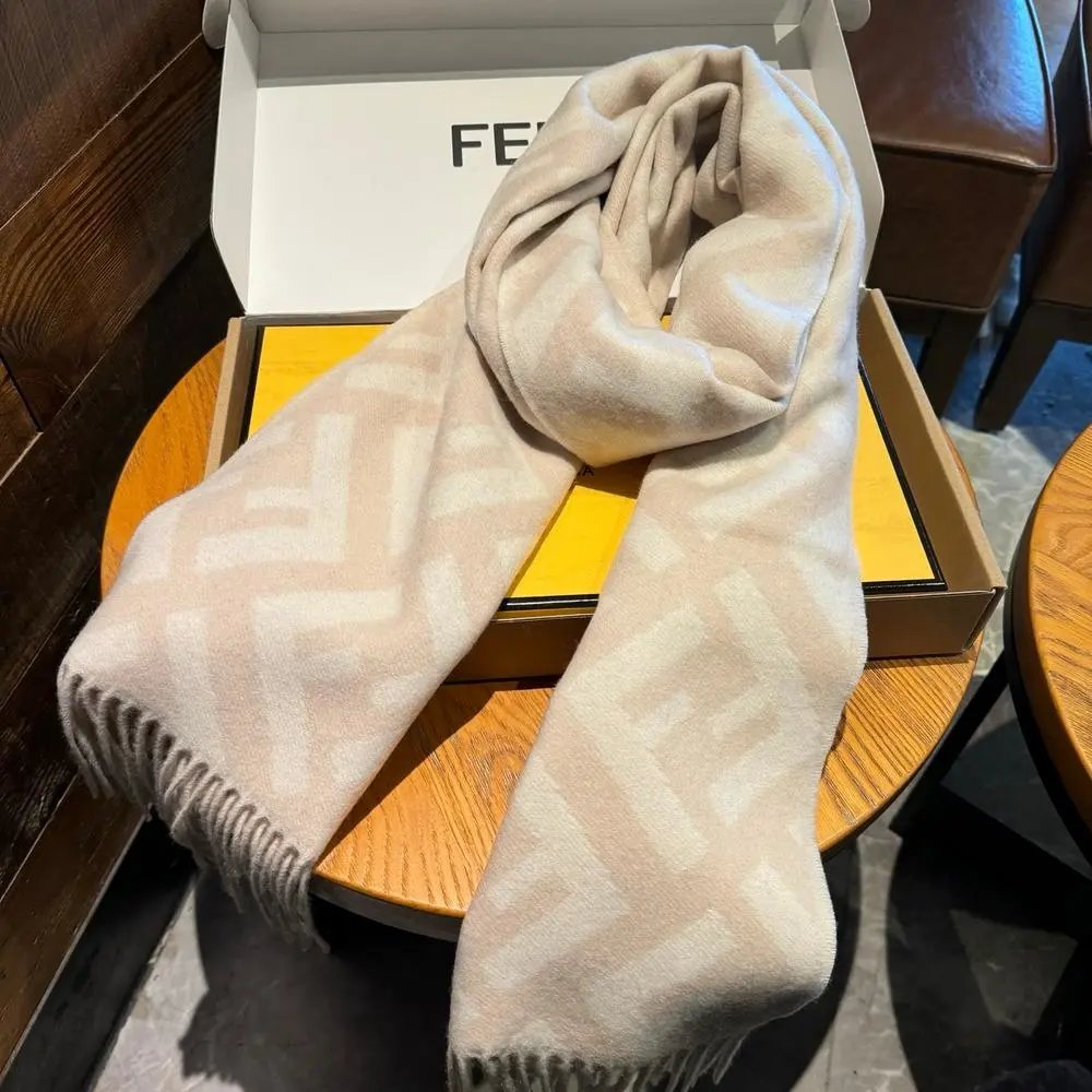 Fendi Scarves FF monogram fringe scarf image 3