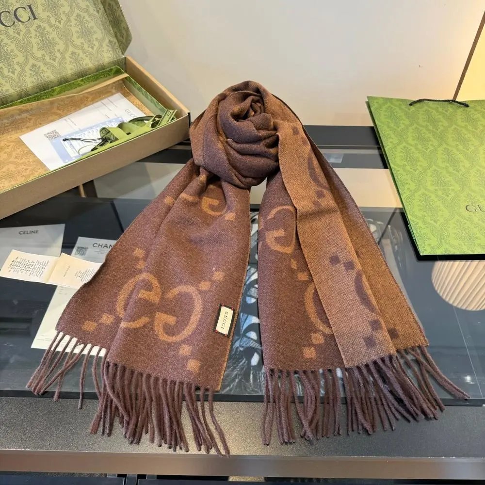 Gucci Scarves GG Monogram Fringed Scarf image 5