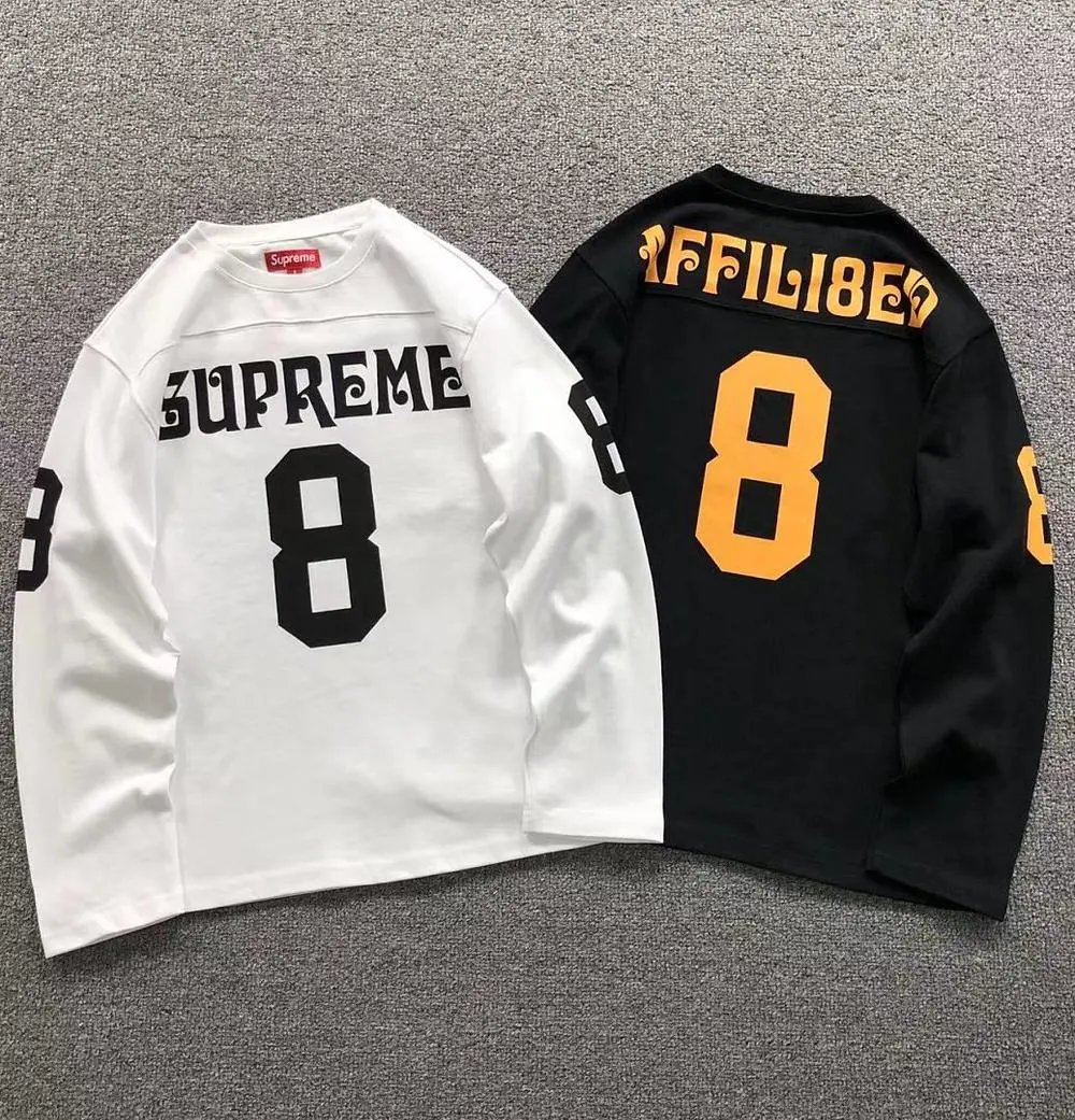 Supreme number 8 graphic long sleeve shirt — W2CFinds curated find