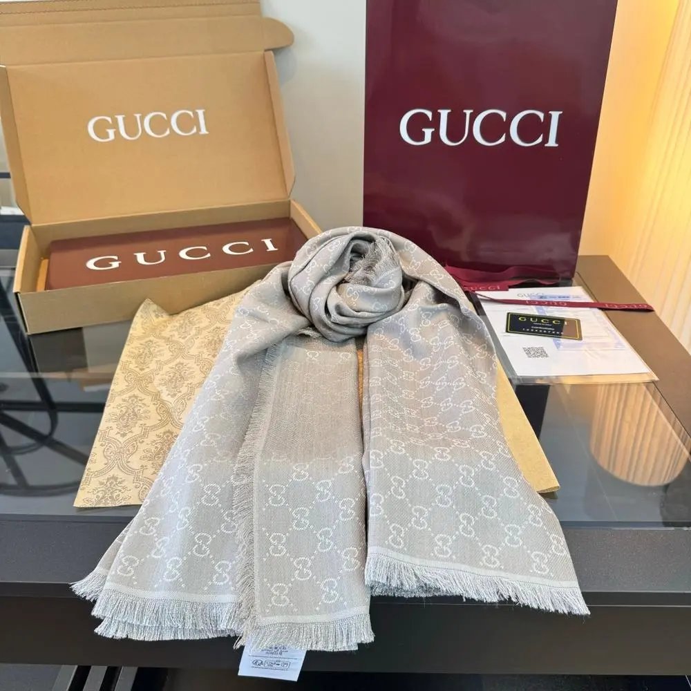 Gucci Scarves GG Monogram Fringed Scarf image 10