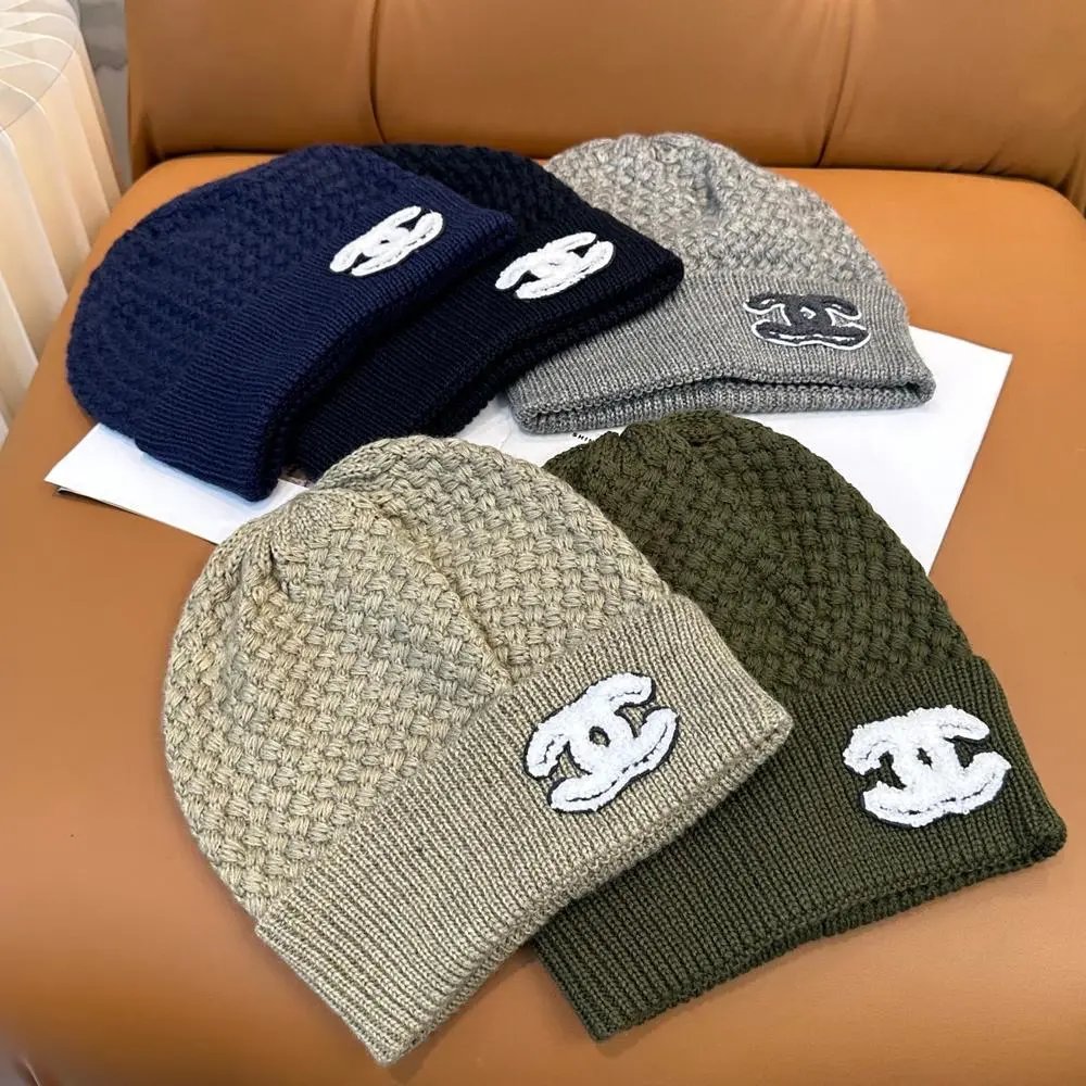 Chanel Hats Knitted beanie with CC logo patch image 2