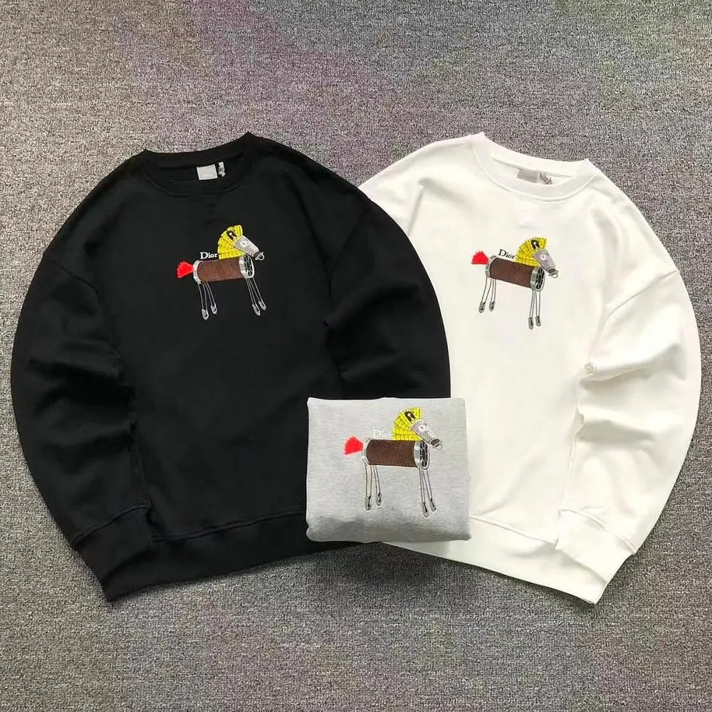 Dior mechanical horse embroidery crew neck sweatshirt — W2CFinds curated find