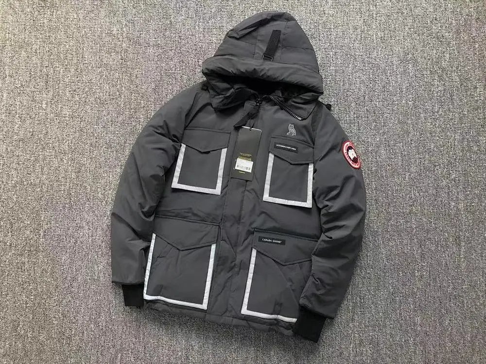 Canada Goose Down Jackets Hooded Four-Pocket Jacket with Reflective Trim image 2