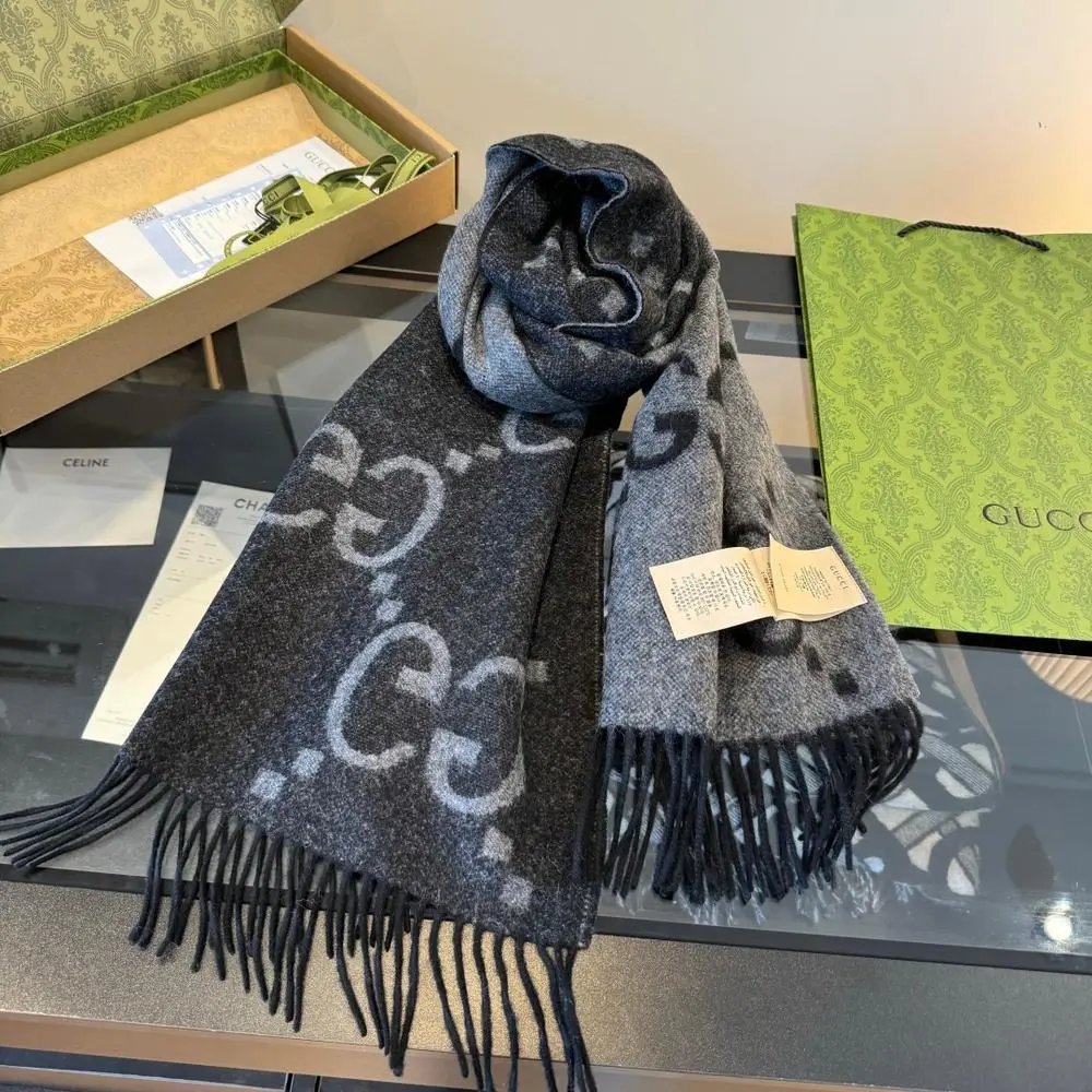 Gucci Scarves GG Monogram Fringed Scarf image 7