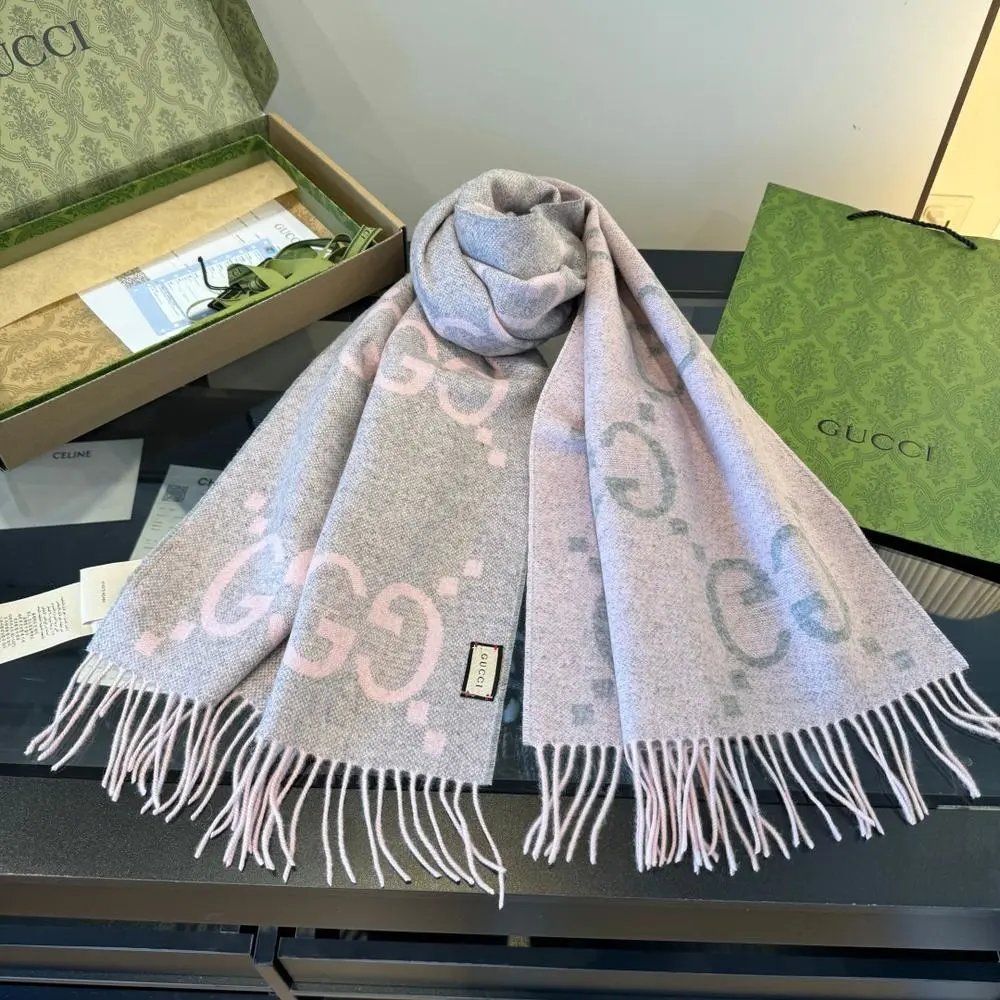 Gucci Scarves GG Monogram Fringed Scarf image 6