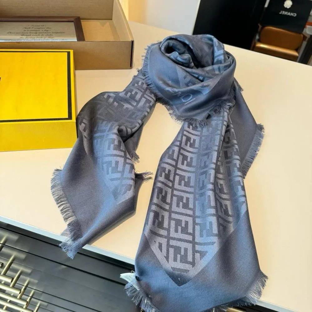 Fendi Scarves FF monogram fringe scarf image 10