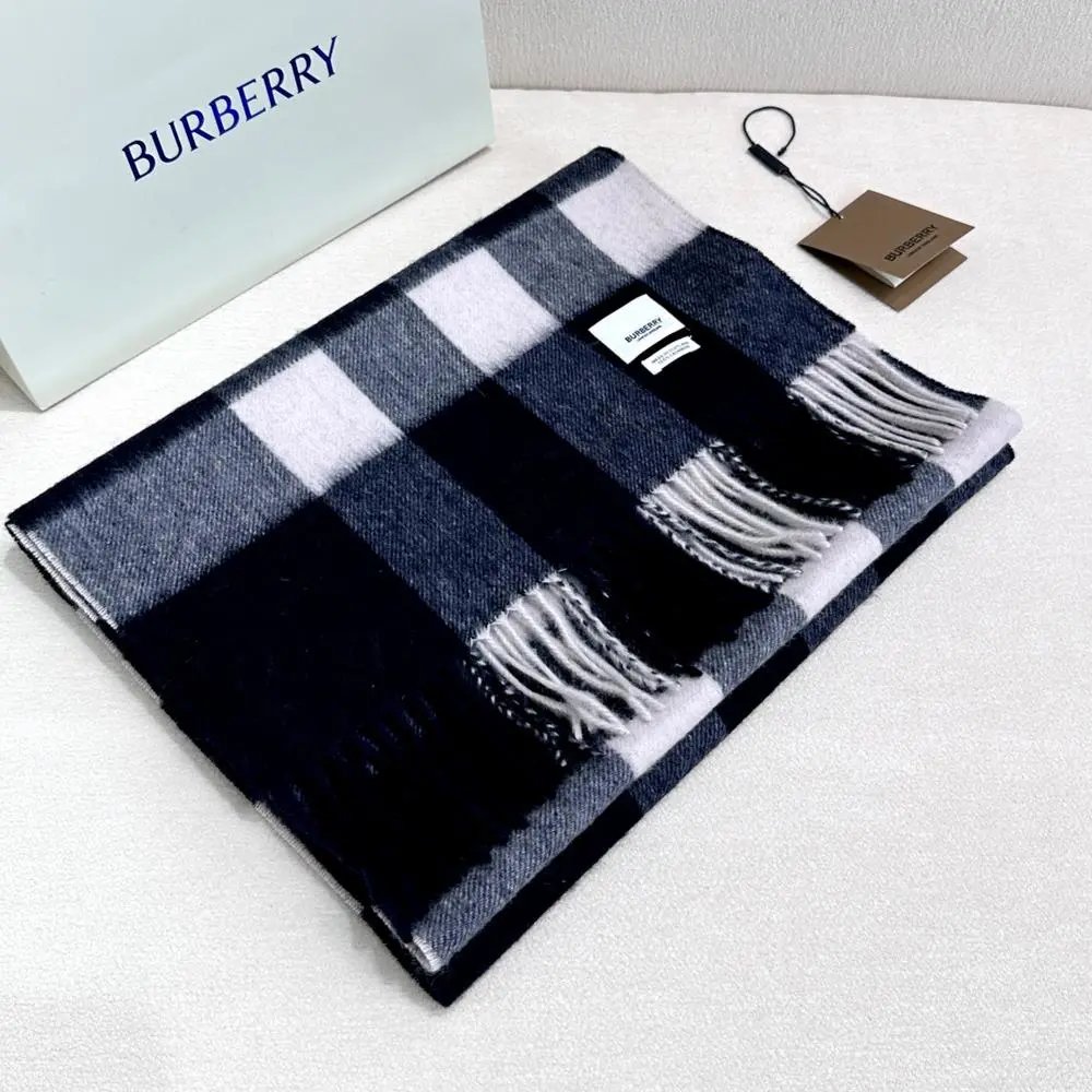 Burberry Scarves Fringed plaid scarf image 10