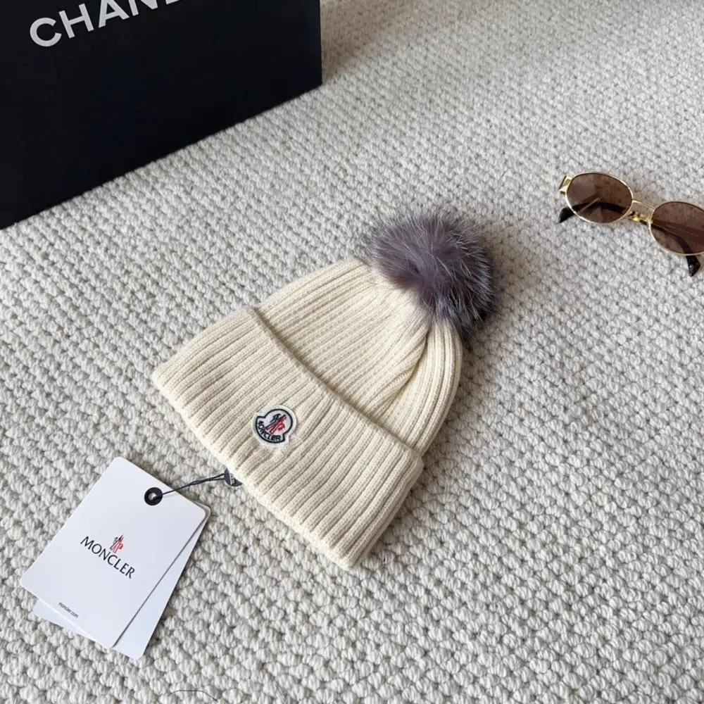 Moncler Hats Ribbed knit beanie with pom-pom image 6