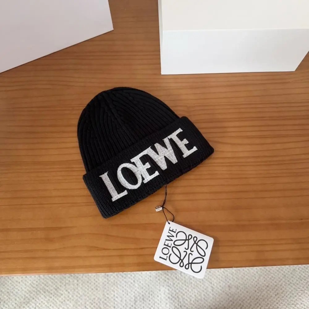 Loewe Hats Ribbed knit logo beanie image 5