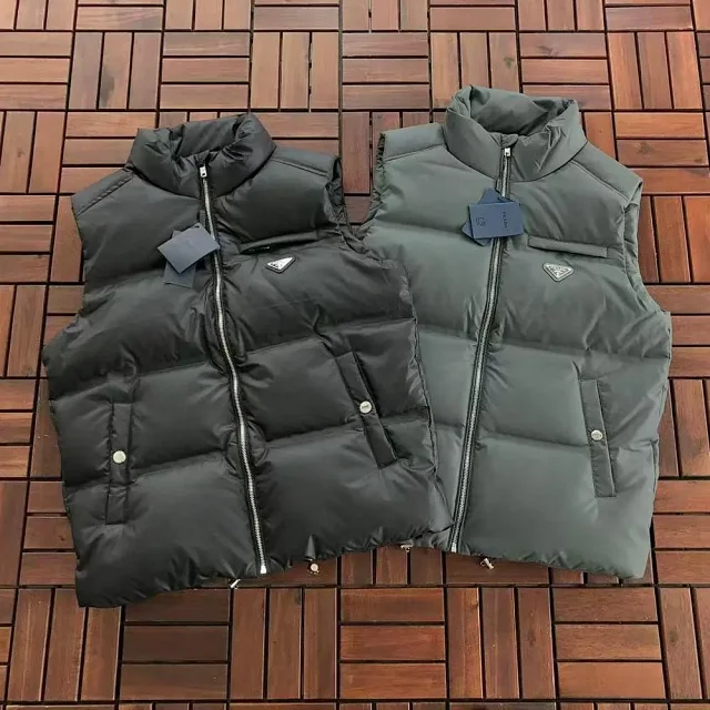 Prada Vests Quilted stand-collar puffer vest product detail image 1