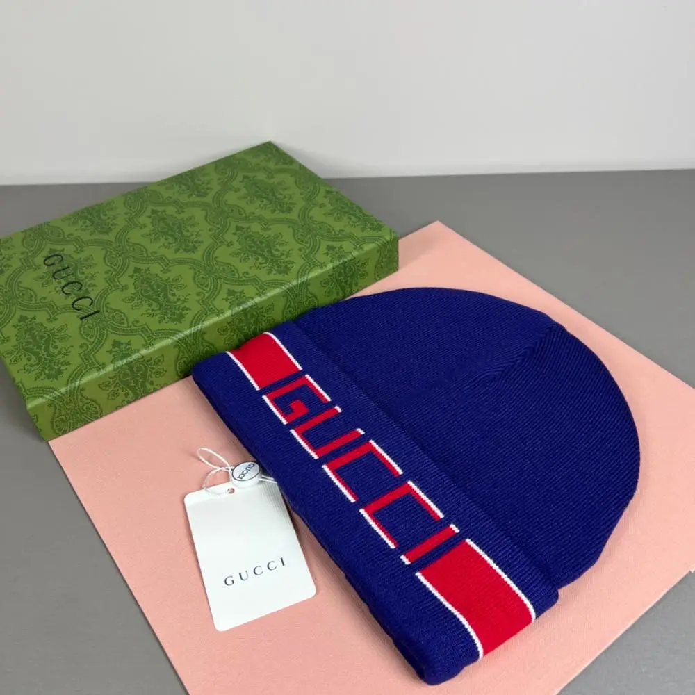 Gucci Hats Knitted Logo Beanie — Style 2