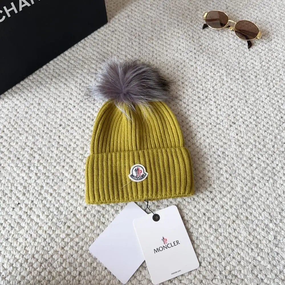 Moncler Hats Ribbed knit beanie with pom-pom — Style 3