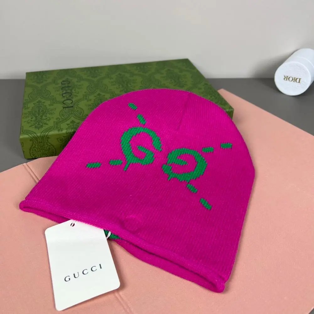 Gucci Hats Knitted Logo Beanie — Style 6
