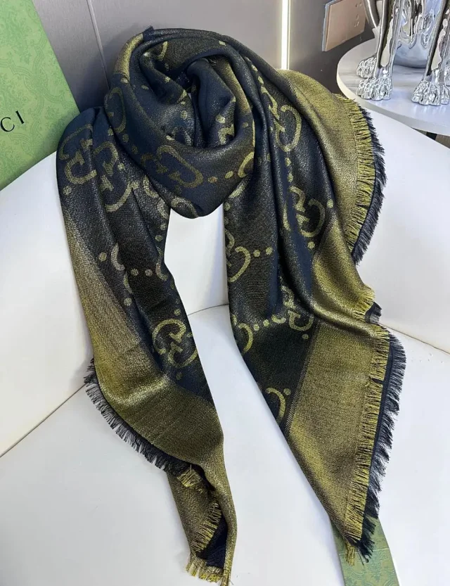 Gucci Scarves GG Monogram Fringed Scarf product detail image 2